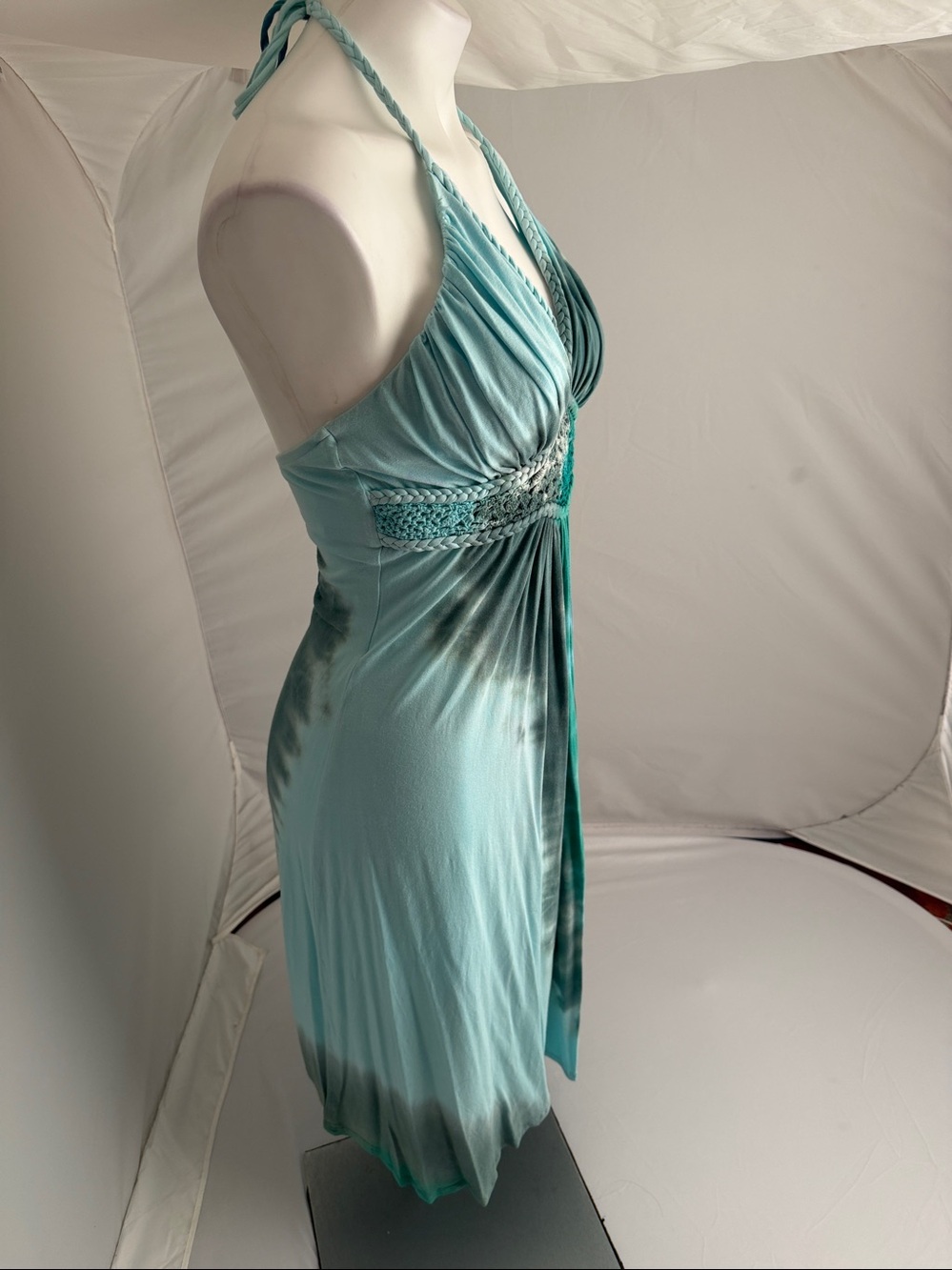 Sky Sabola multicolor tie-dye halter dress M - Picture 2 of 13
